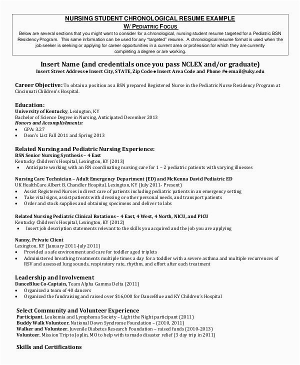 Sample Resume for College Nursing Student Nursing Student Resume Example 11 Free Word Pdf Documents Download