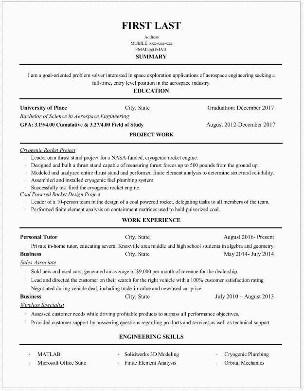 Sample Resume for Entry Level Aerospace Engineer Please Help Me and Take A Look at My Resume I Ll Take Any Help I Can