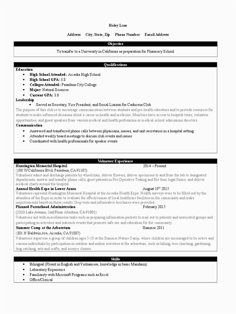 Sample Resume for Internal Job Promotion Internal Promotion Resume Volunteering