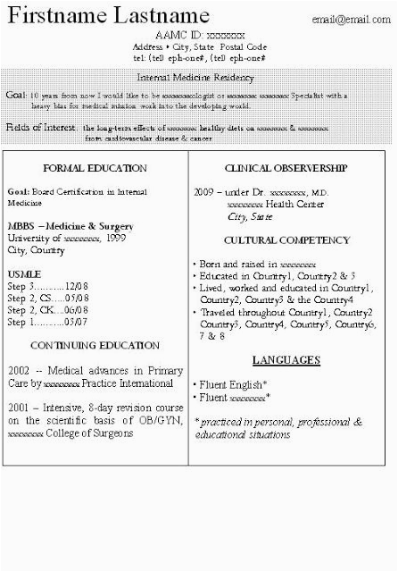Sample Resume for Internal Medicine Residency Excellent Resume for An Internist Internal Medicine Residency