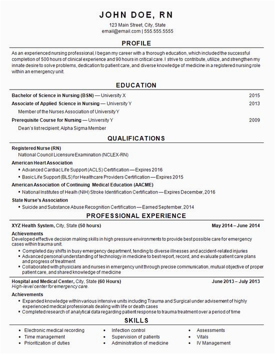 Sample Resume for Nurses with Experience In India 27 Nursing Resume Examples with Clinical Experience In