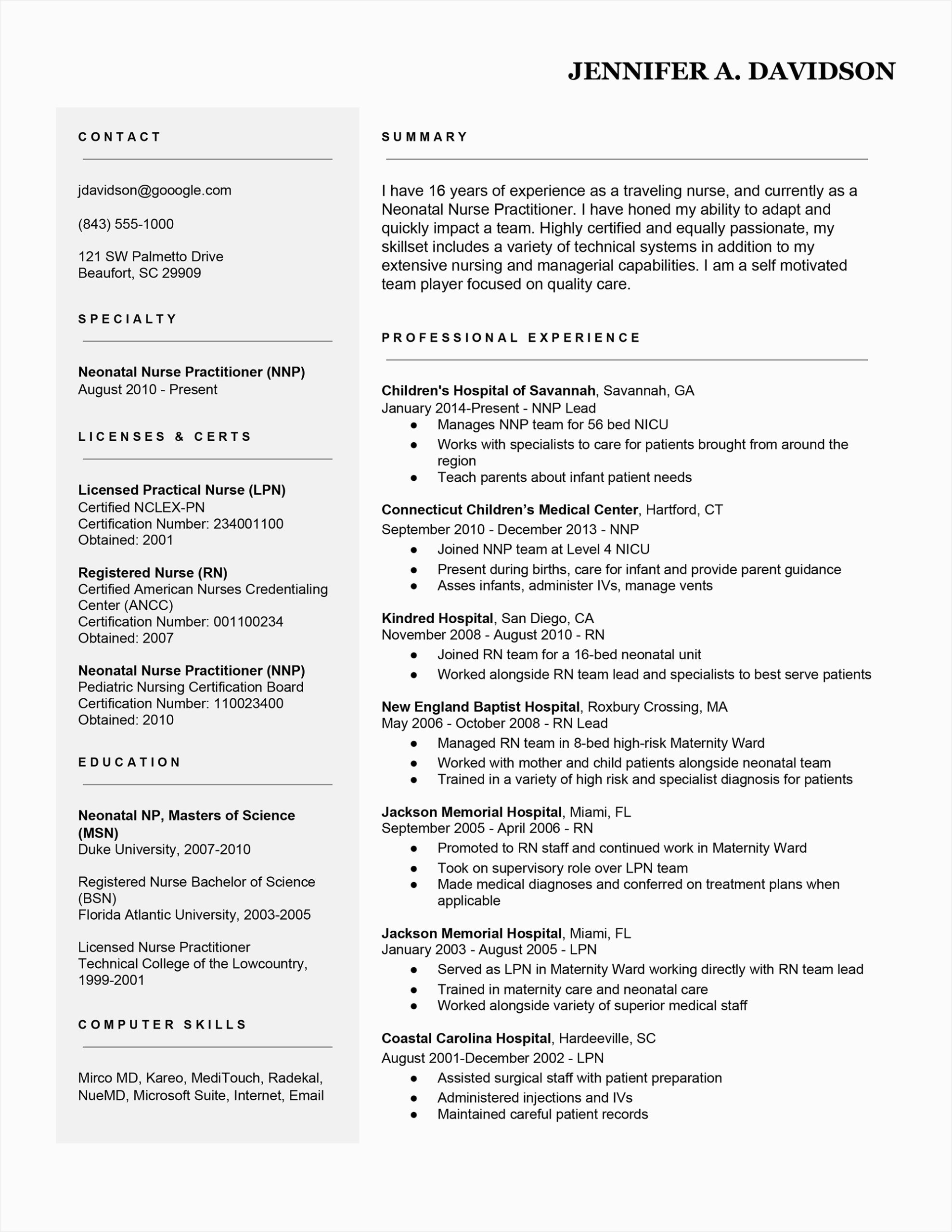 Sample Resume for Nurses with Experience In India Experienced Nurse Resume
