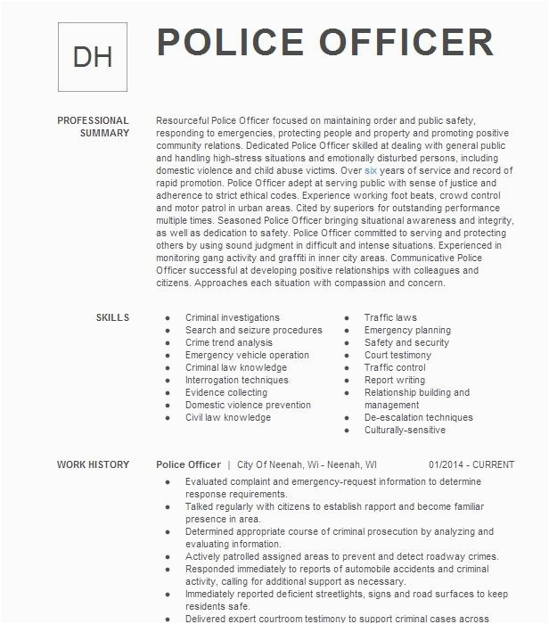 Sample Resume for Philippine National Police Police Ficer Resume Example Philippine National Police Centralia