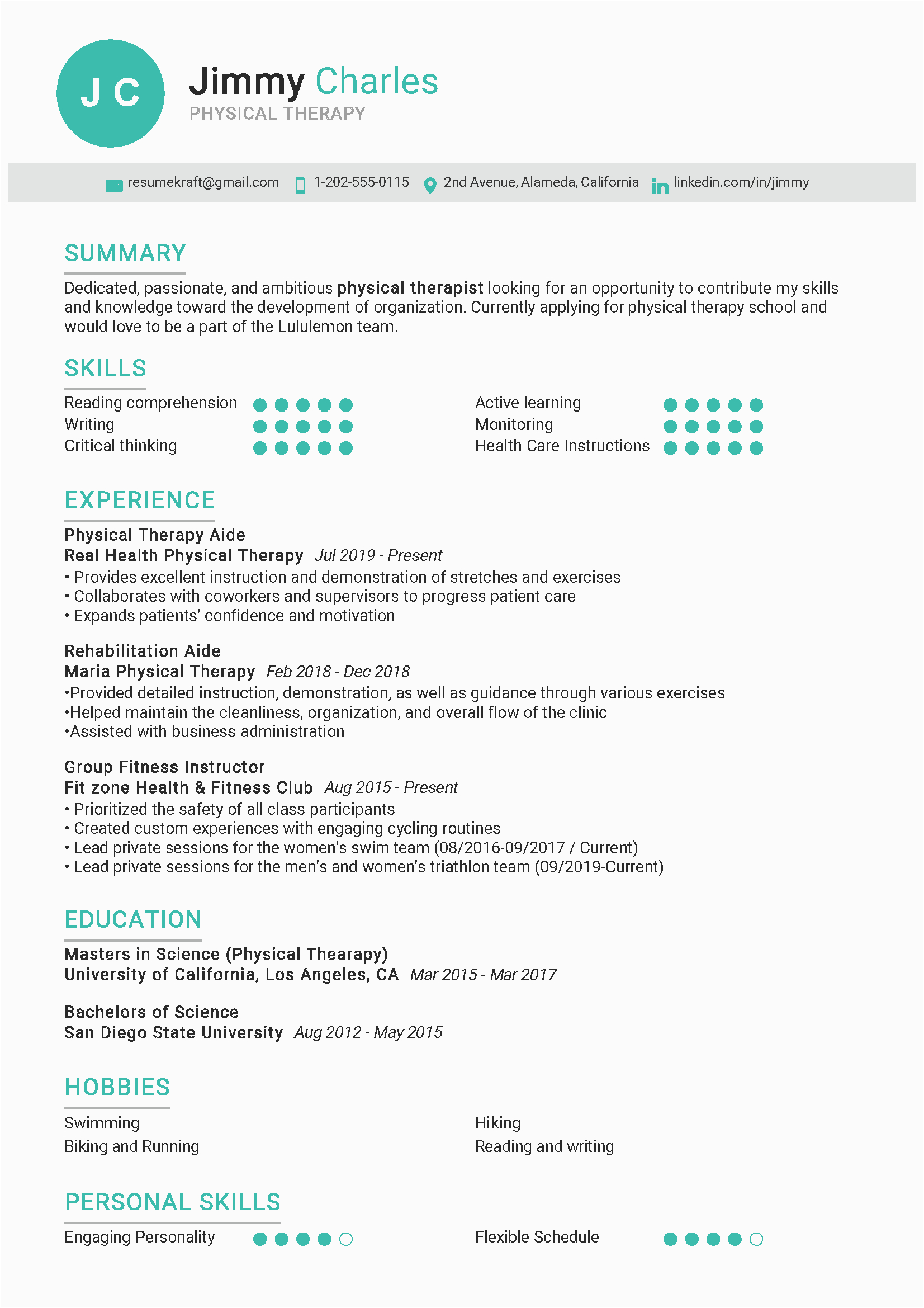 Sample Resume for Physical therapy School Physical therapy Resume Sample 2022
