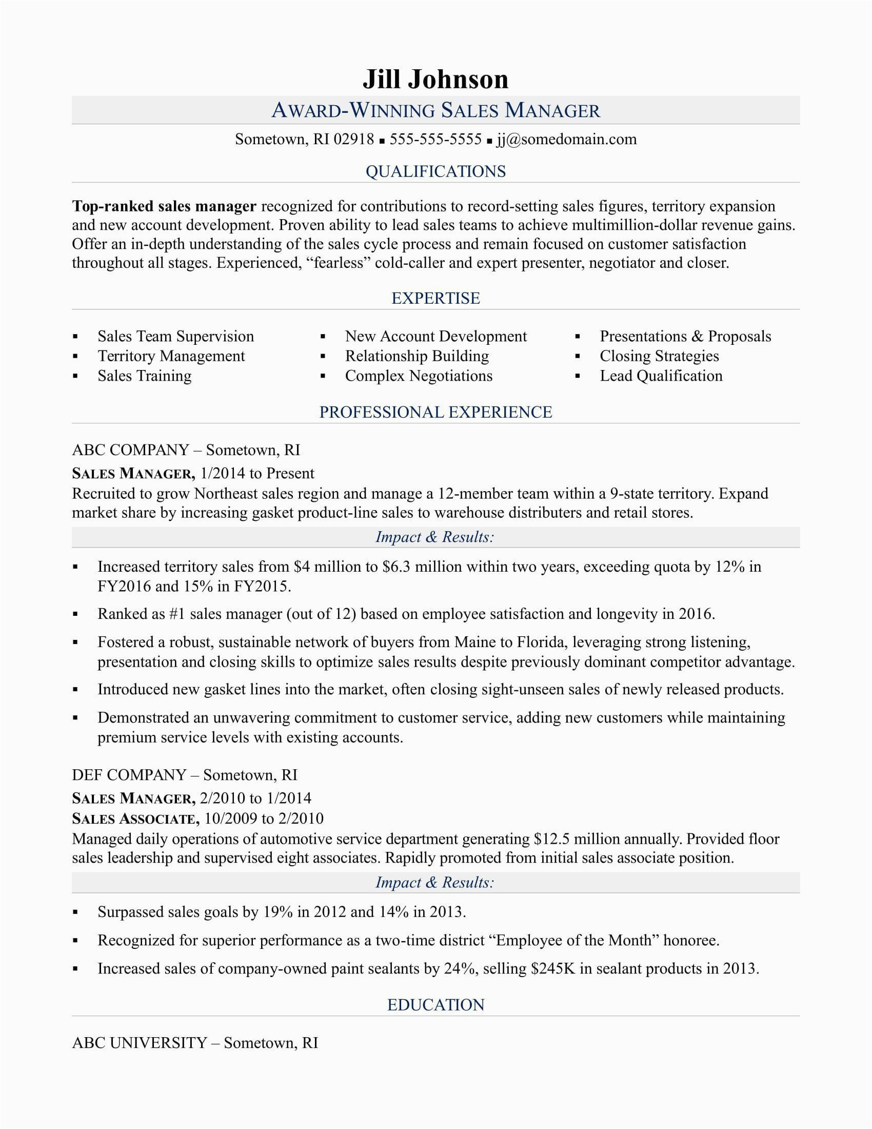 Sample Resume for Sales and Distribution Professional Summary Sales and Marketing Resume format Resume