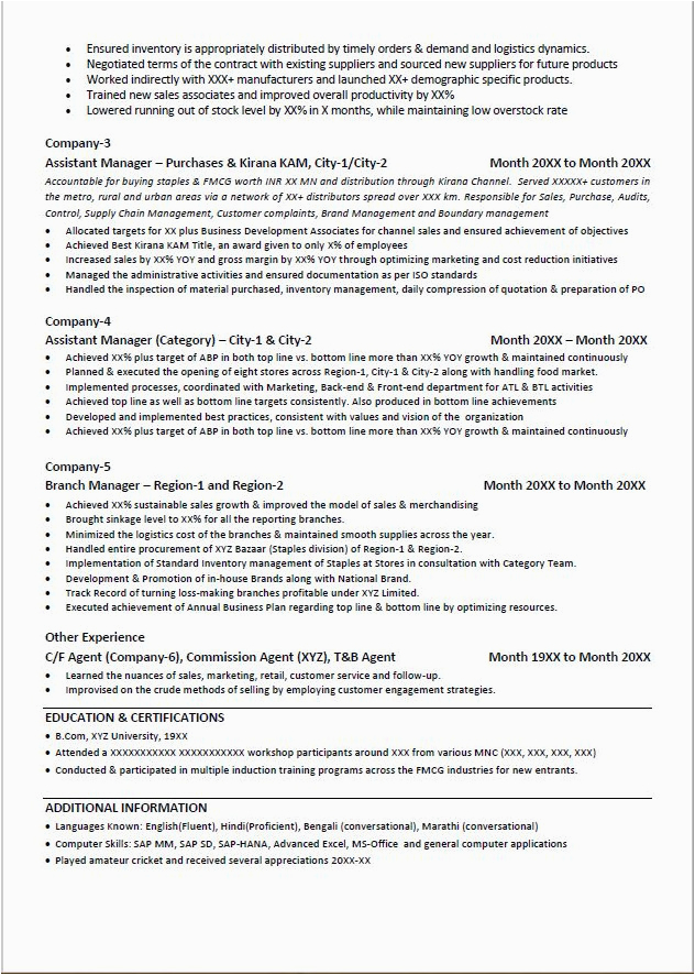 Sample Resume for Sales and Distribution Sales Distribution Resume Sample Professional Resume Examples