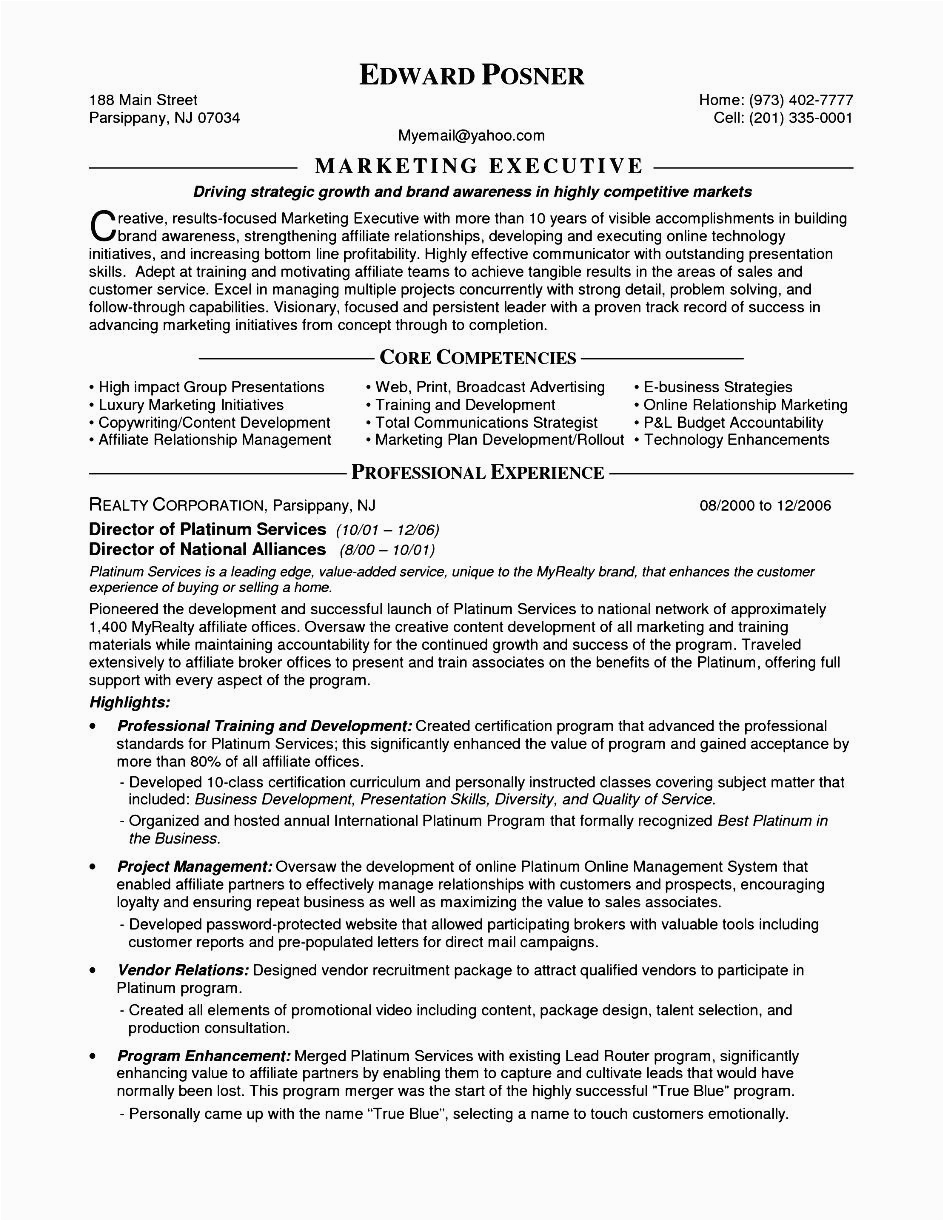 Sample Resume for Sales and Marketing Fresher Resume for Marketing Executive Fresher