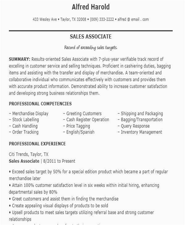 Sample Resume for Sales associate Job 10 Sample Sales Job Resume Templates Pdf Doc