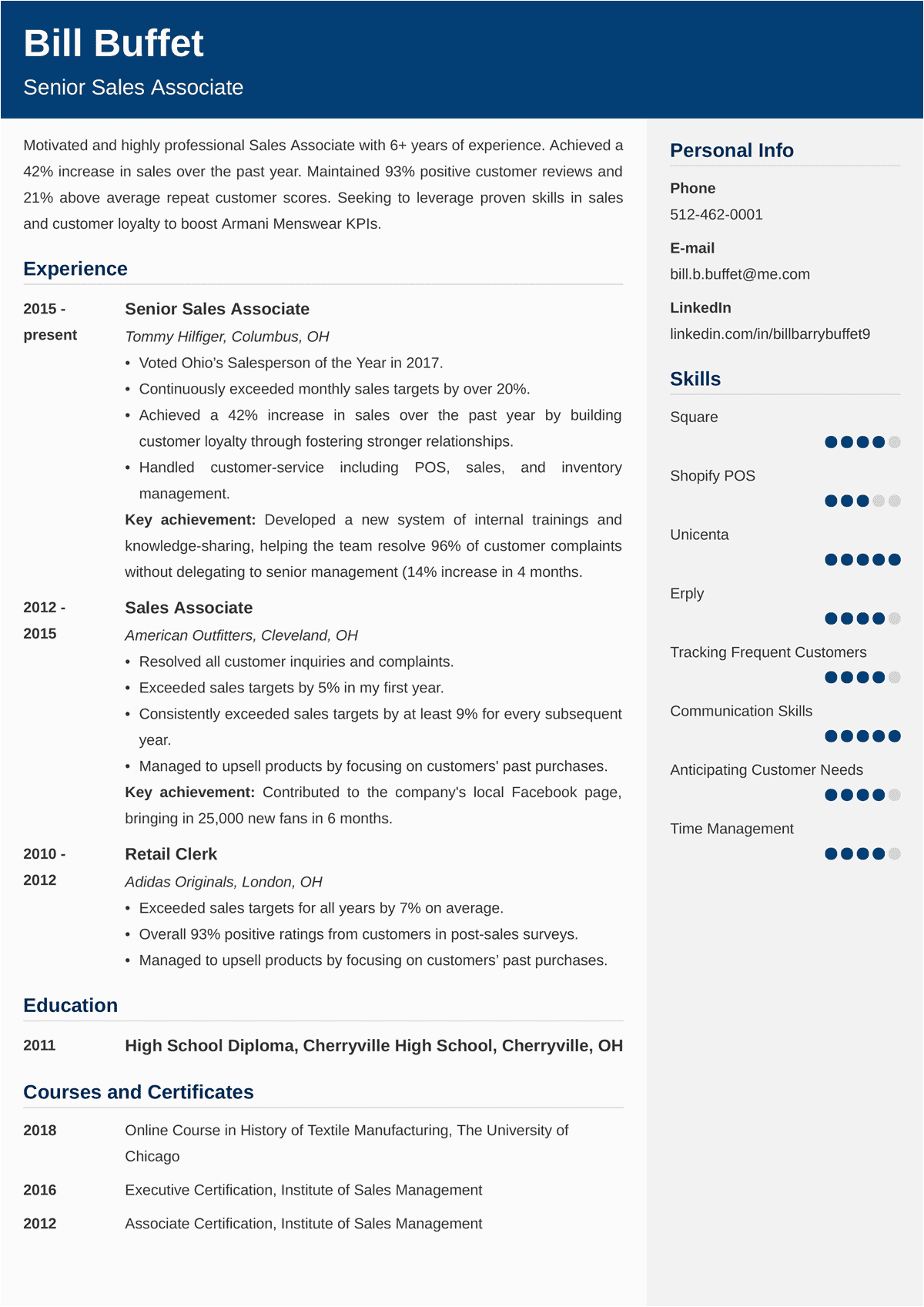 Sample Resume for Sales associate Job Retail Sales associate Resume—skills Job Description & Tips