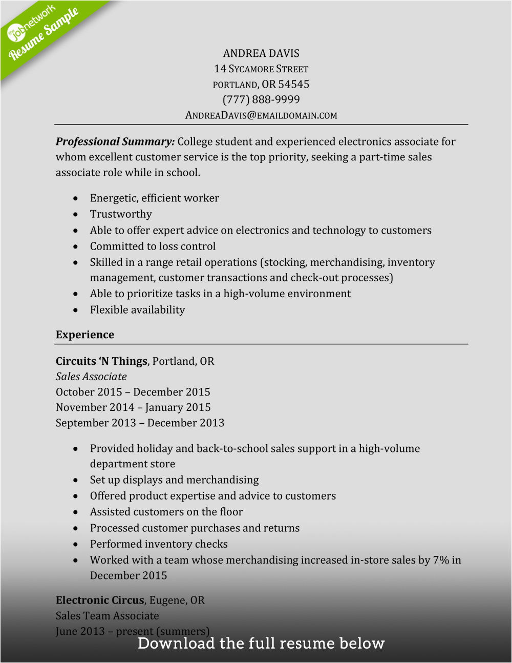 Sample Resume for Sales associate with Experience How to Write A Perfect Sales associate Resume Examples Included