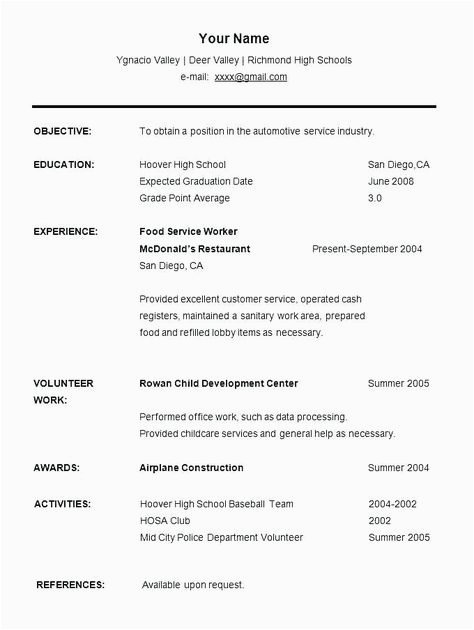 Sample Resume for Teenager who Has Never Worked Inspiring Resume for Teenager with No Work Experience Template