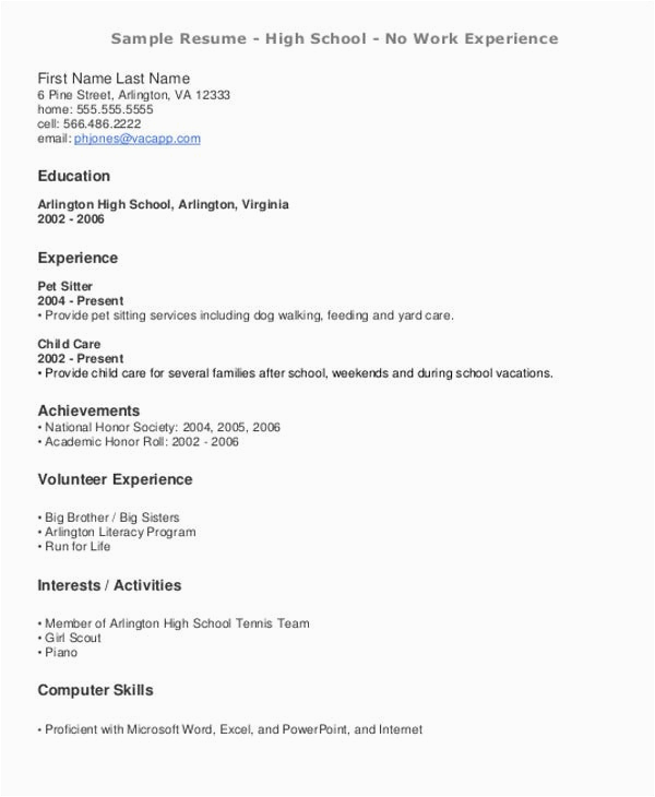 Sample Resume for Teens that Have Not Worked before 15 Teenage Resume Templates Pdf Doc