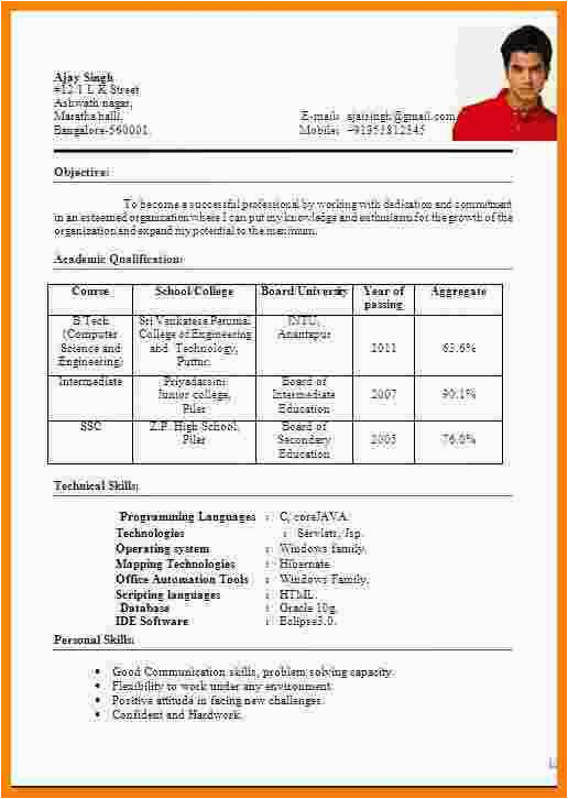 Sample Resume for Telugu Teachers In India Resume format India Resume format
