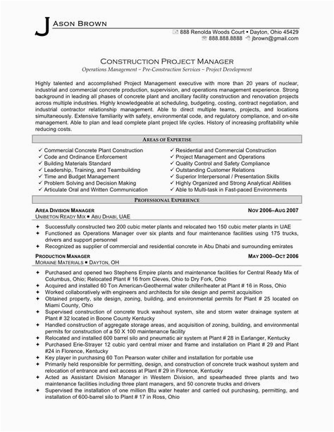 Sample Resume for Vendor Development Manager Construction Project Manager Resume Vendor Development Manager Resume