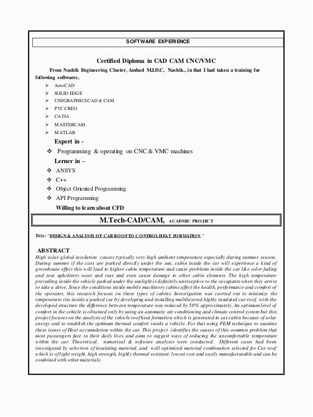 Sample Resume for Vmc Setter Responsibilities Cnc Vmc Supervisor Resume September 2021