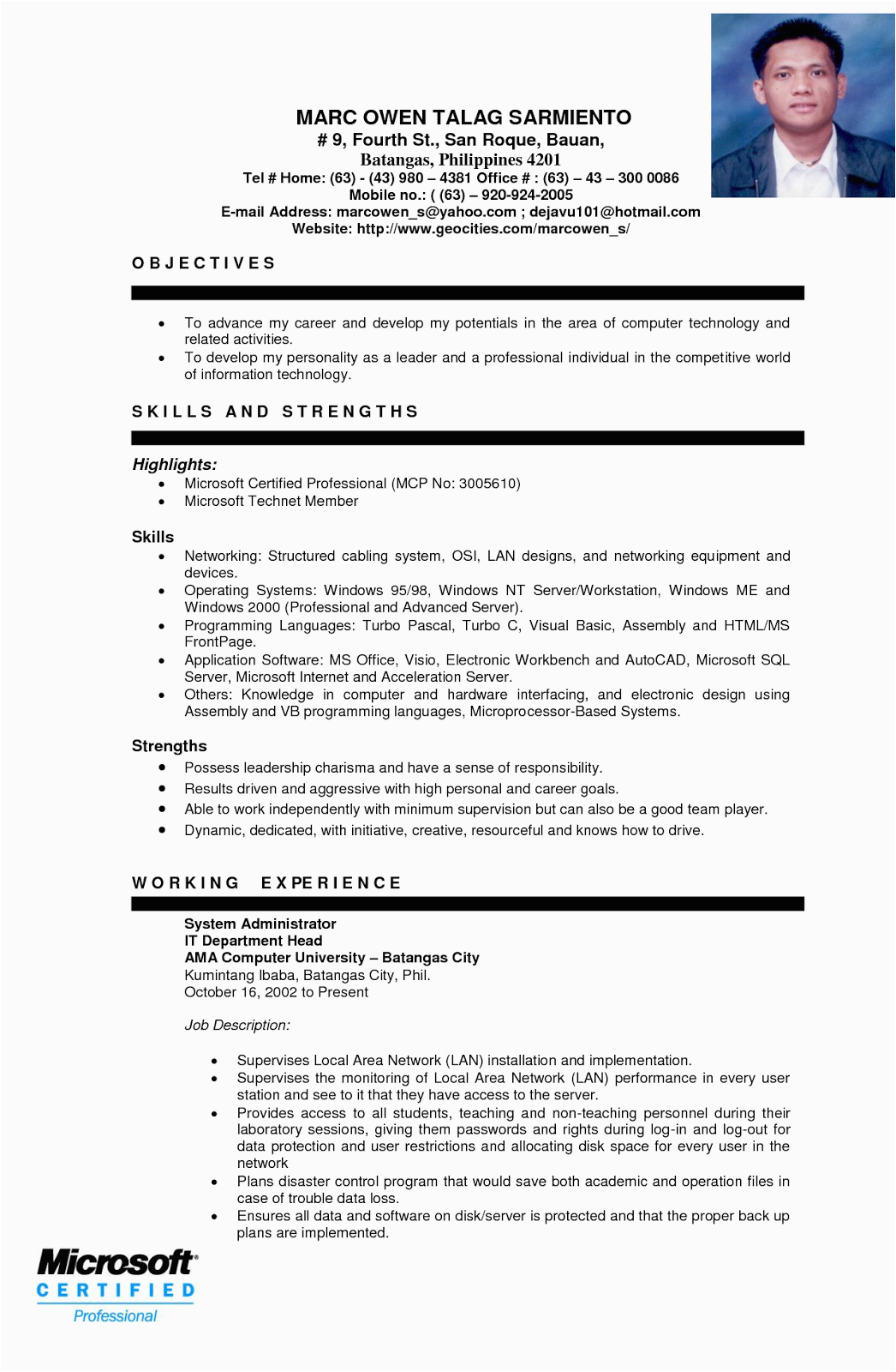 Sample Resume format for Ojt Accounting Students Resume Skills for Ojt Accounting Students Eggreceipt