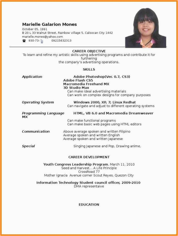 Sample Resume Objective for Hrm Students Image Result for Curriculum Vitae for Hrm