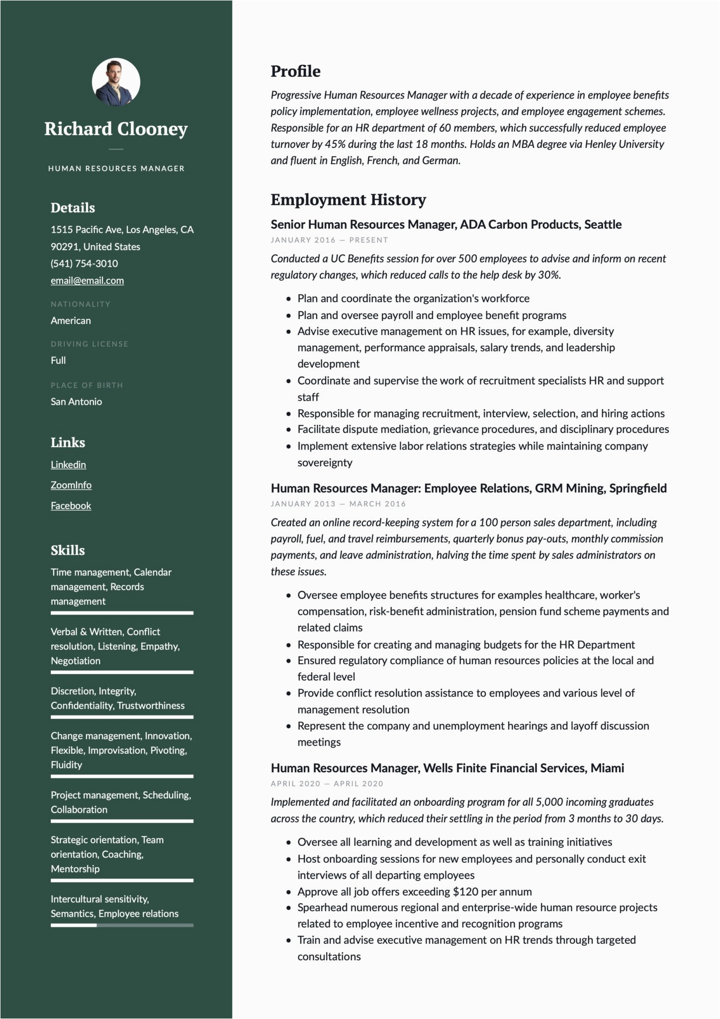 Sample Resume Of An Human Resource Manager 17 Human Resources Manager Resumes & Guide