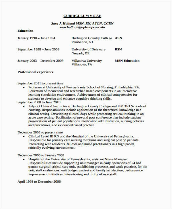 Sample Resume to Get Into Nursing School 25 Resume formats In Pdf