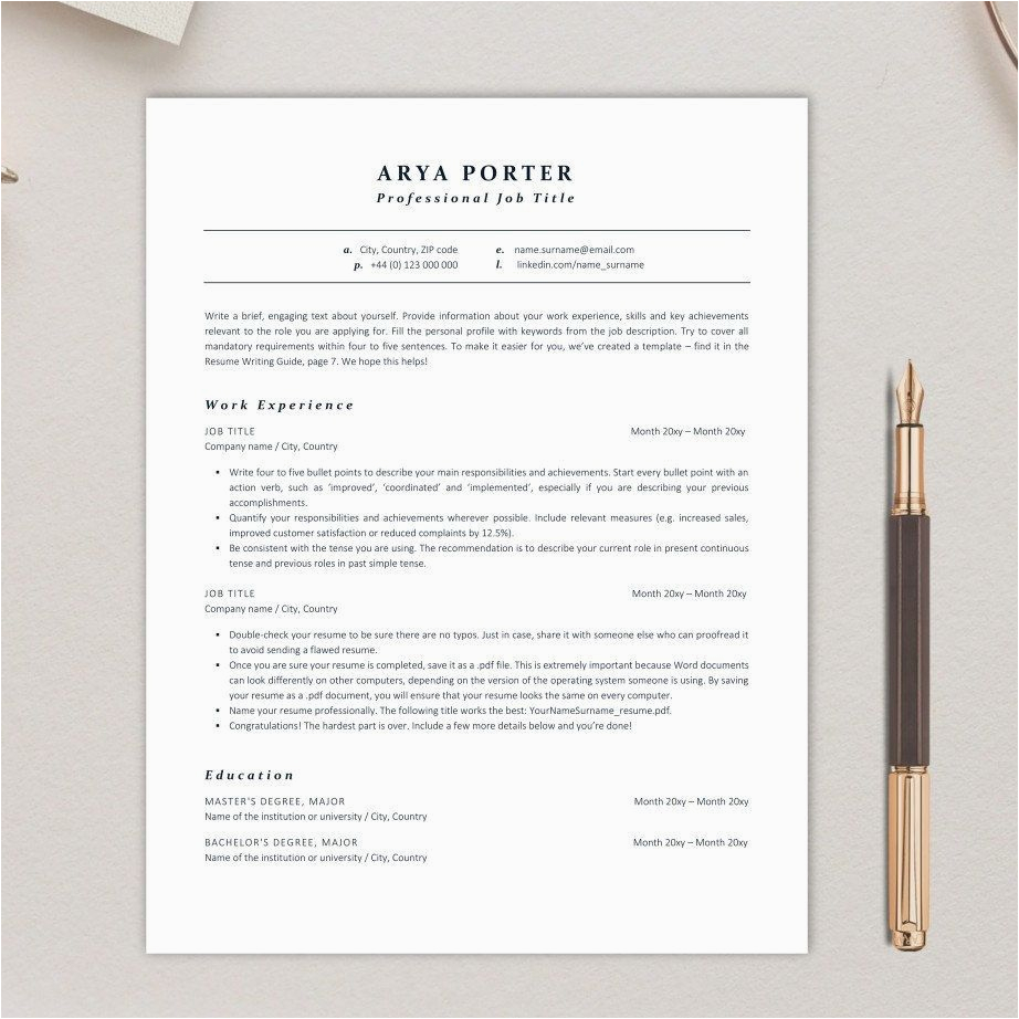 Sample Resume to Get Past ats ats Resume Template for Corporate Jobs Instant Download