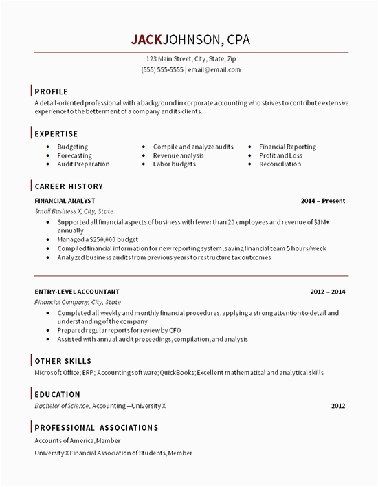 Sample Resumes for Entry Level Accounting Jobs Entry Level Accountant