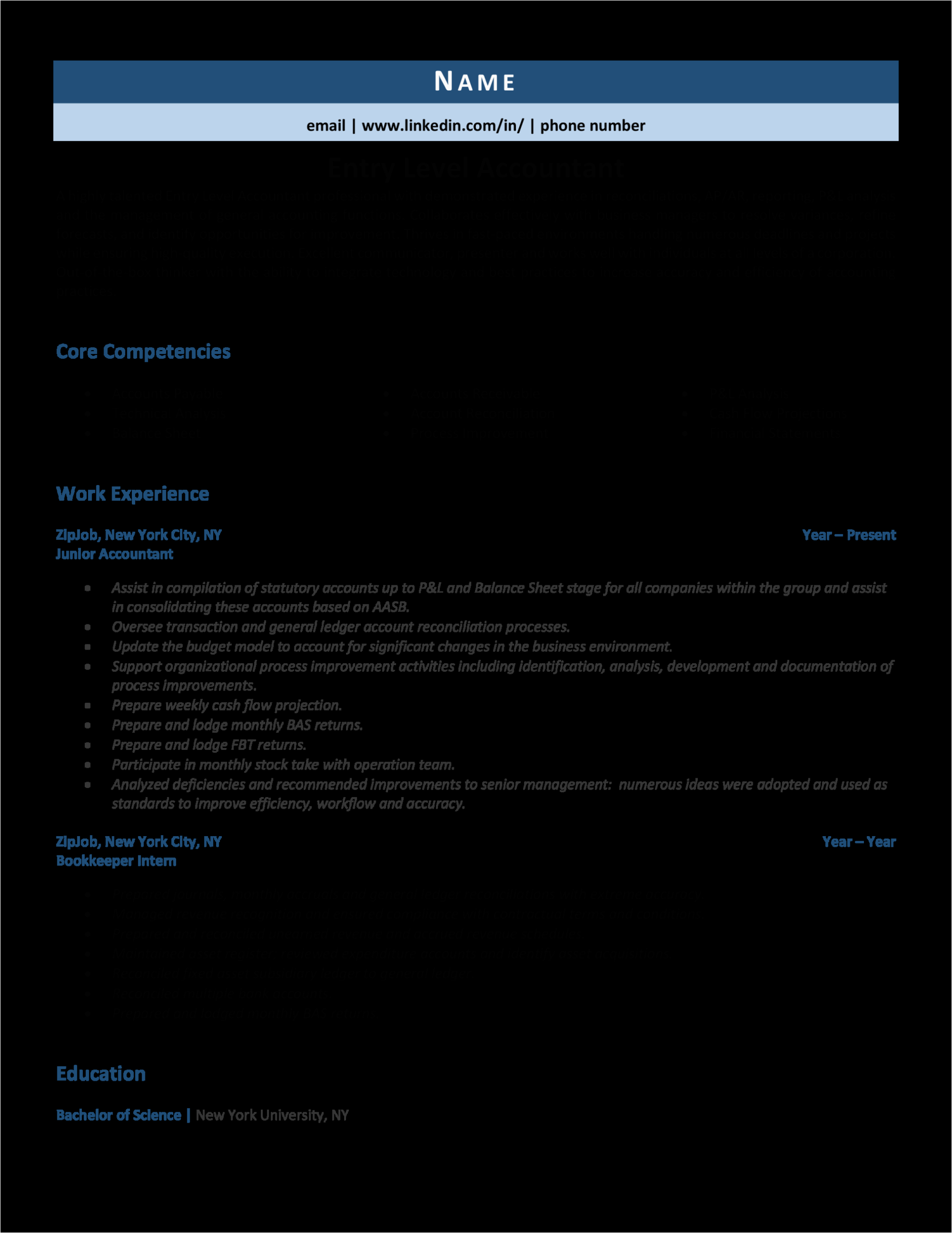 Sample Resumes for Entry Level Accounting Jobs Entry Level Accountant Resume Example & Guide