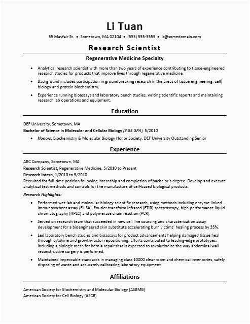 Sample Resumes for Entry Level Biochemists Biochemistry Lab Technician Resume Sample Best Resume Examples
