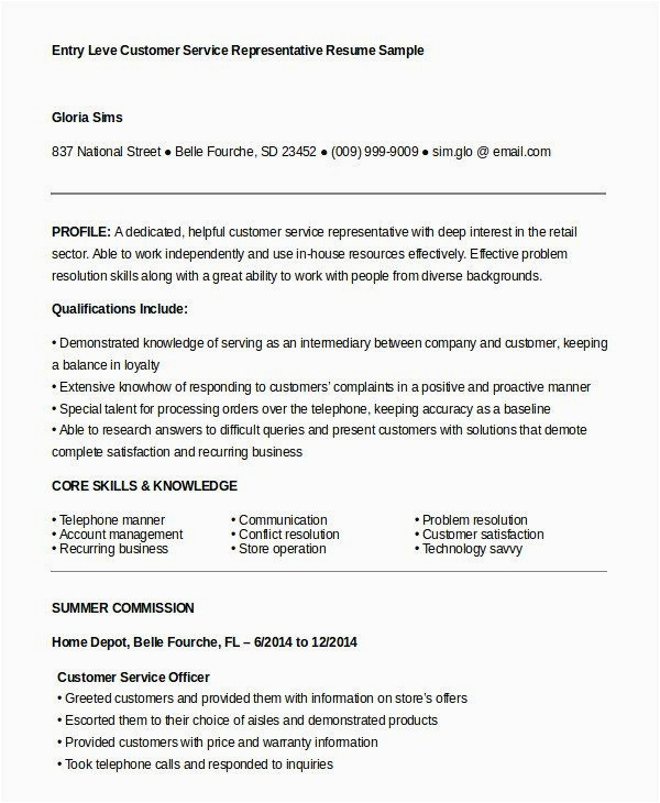 Sample Resumes for Entry Level Customer Service Jobs Entry Level Customer Service Resume Inspirational Customer Service