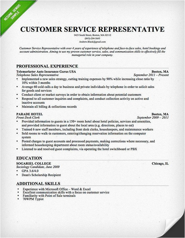 Sample Resumes for Entry Level Customer Service Positions Entry Level Customer Service Resume Fresh Customer Service