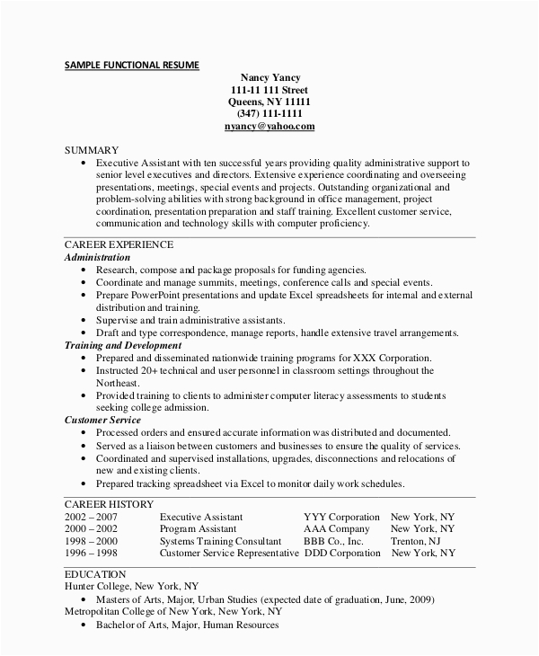 Samples Of A Functional Resume Template Free 9 Functional Resume Samples In Pdf