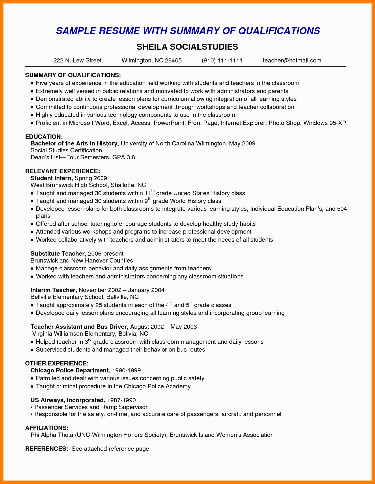 Samples Of A Good Summary for Resume Resume Summary Examples
