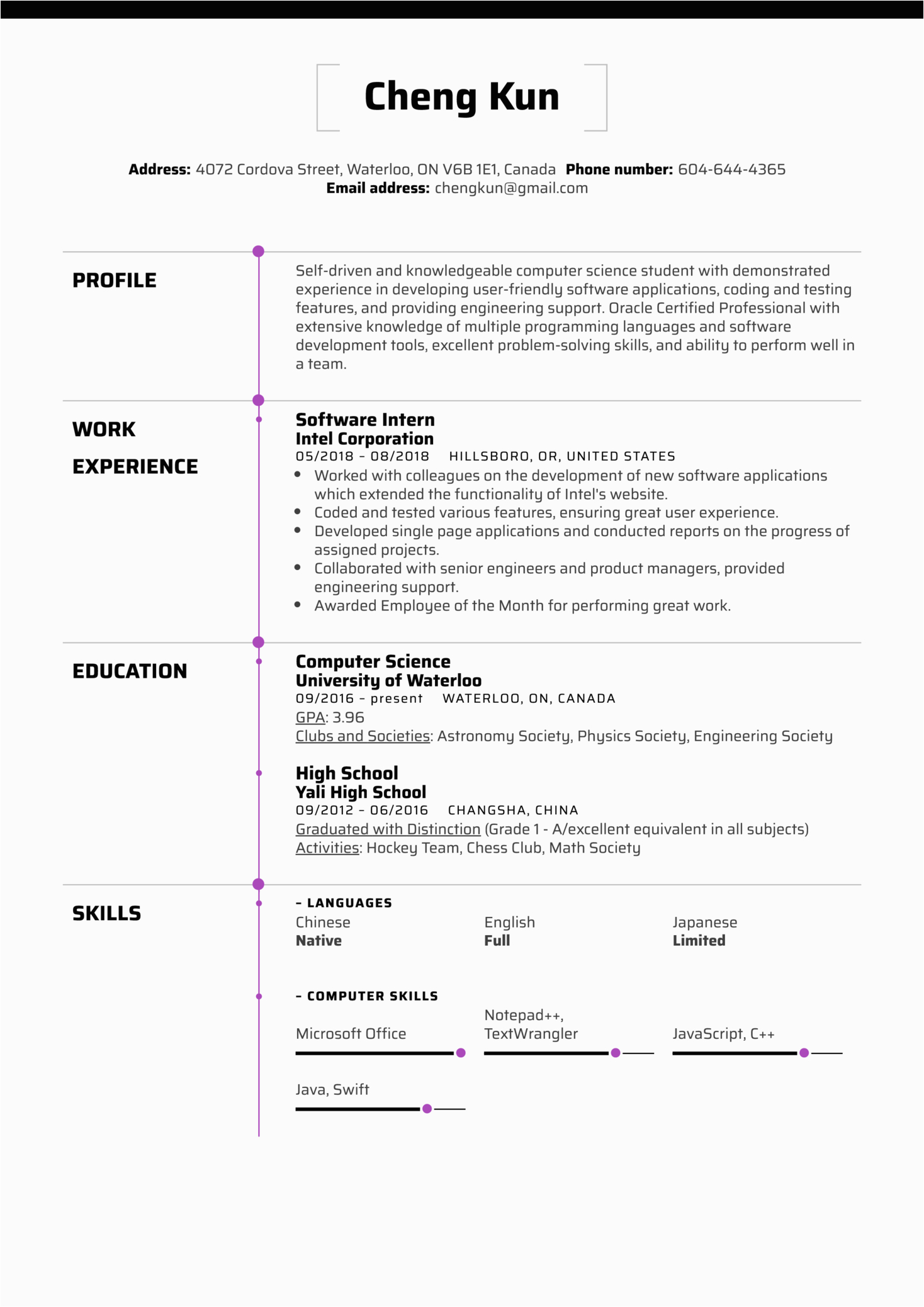 Samples Of A Resume for Students University Student Resume Example