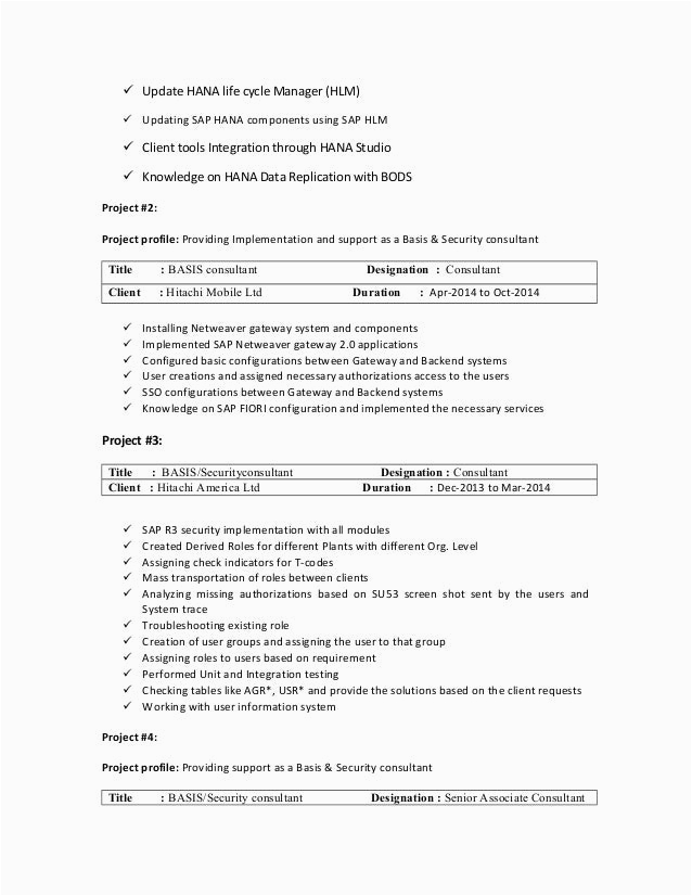 Sap Basis Sample Resume for 5 Years Experience Sap Basis 5 Years Experience
