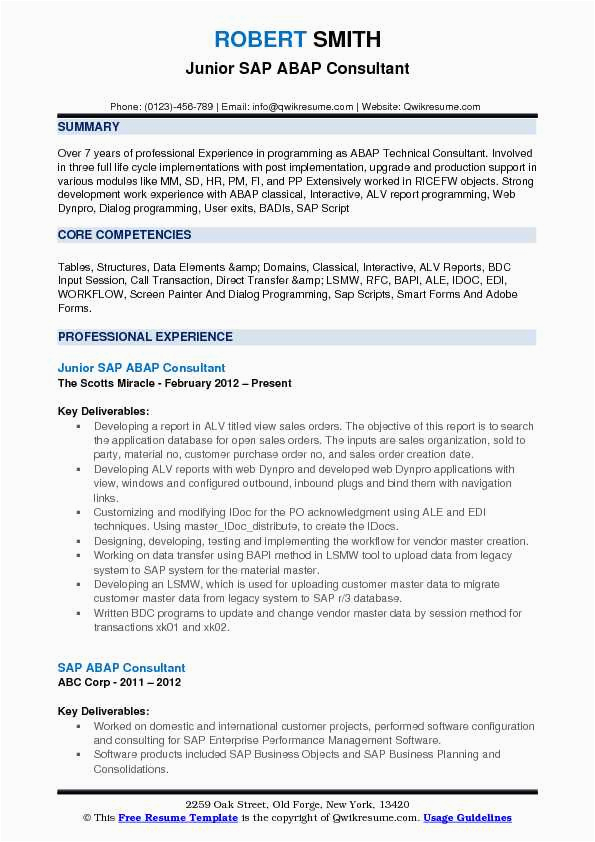 Sap Basis Sample Resume for 5 Years Experience Sap Fico Resume 5 Years Experience