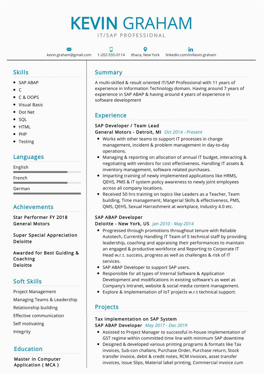 Sap Basis Sample Resume for Freshers the Most Re Mended Professional Sap Resume This Sample Resume Es