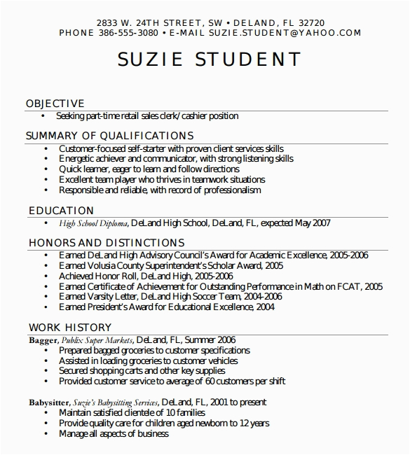 Simple High School Student Resume Template Free 6 Sample High School Resume Templates In Pdf