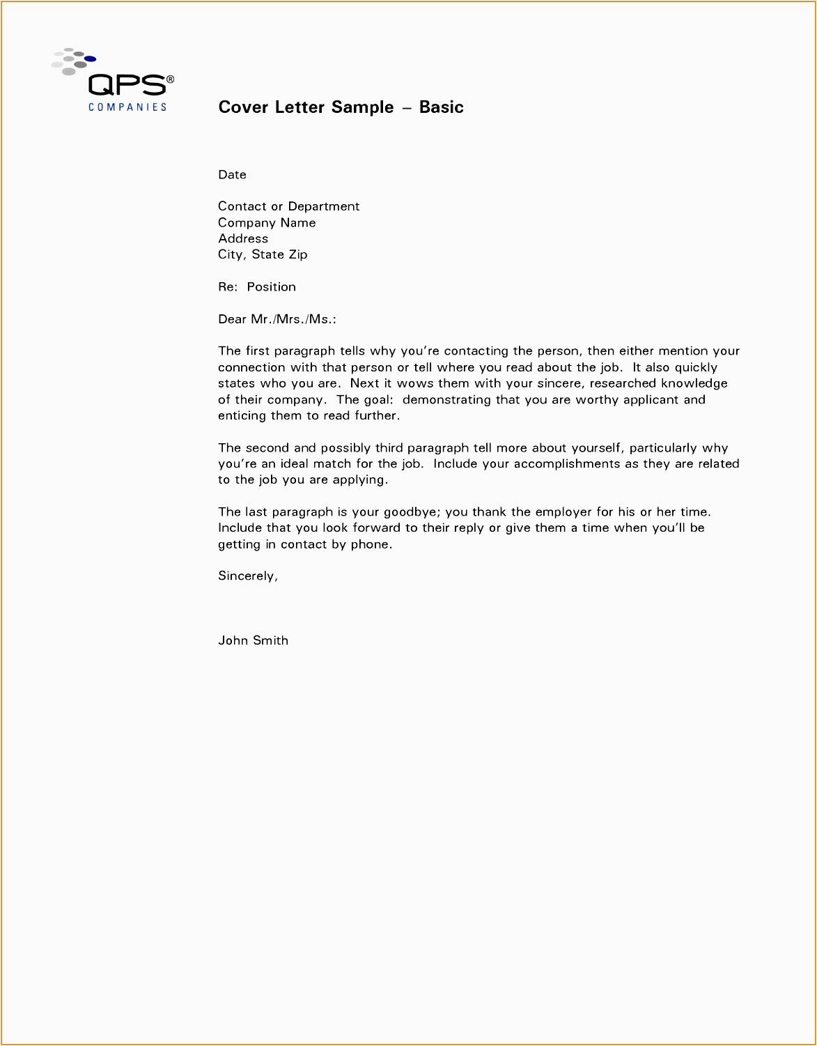 Simple Resume and Cover Letter Template 4 Basic Cover Letter for Resume Free Samples Examples