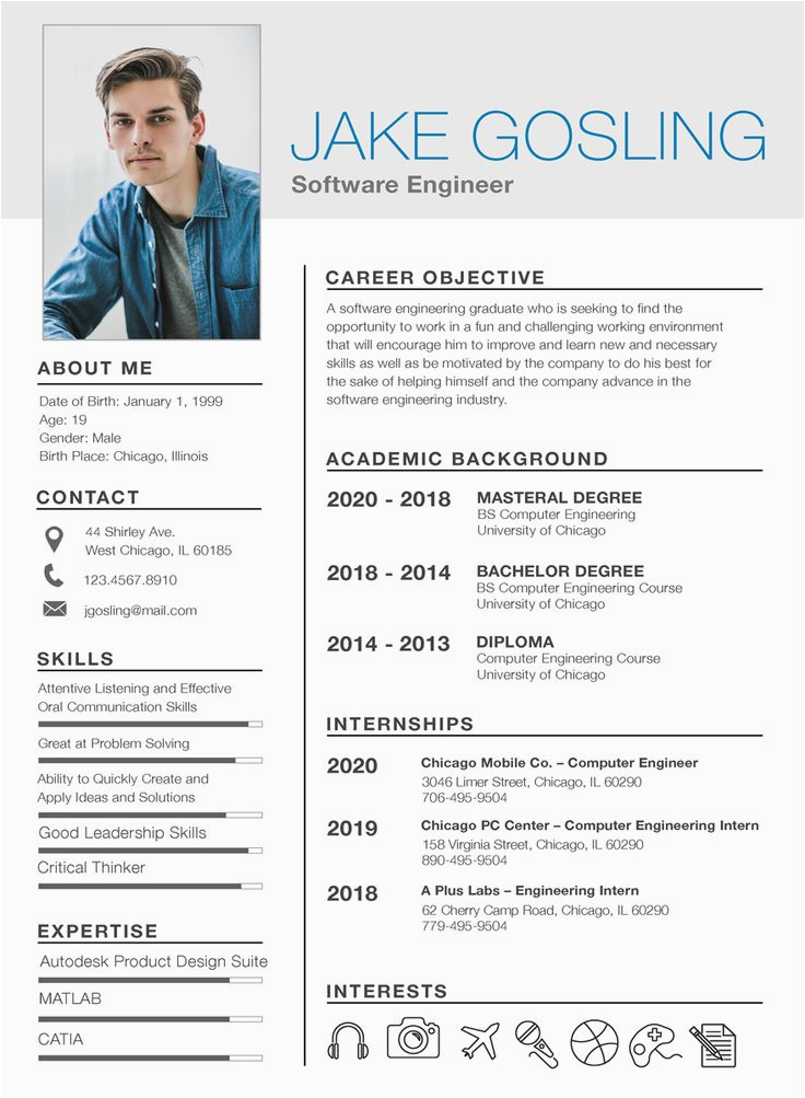 Simple Resume Template for Students Free Download Simple Fresher Resume Template Free Templates