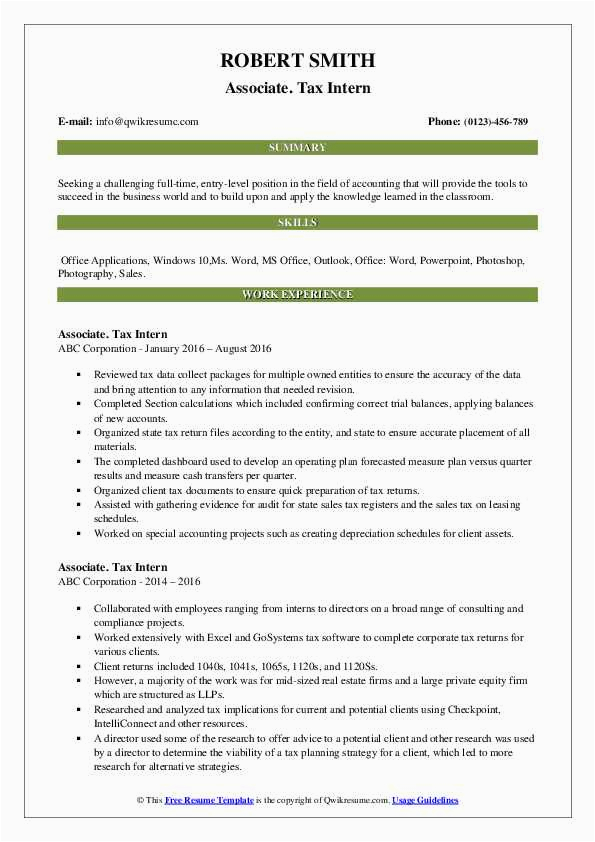 Tax Internship Description for An Resume Sample Tax Intern Resume Samples