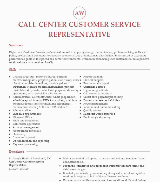 Verizon Customer Service Rep Resume Samples Call Center Customer Service Resume Example Verizon Wireless Richmond