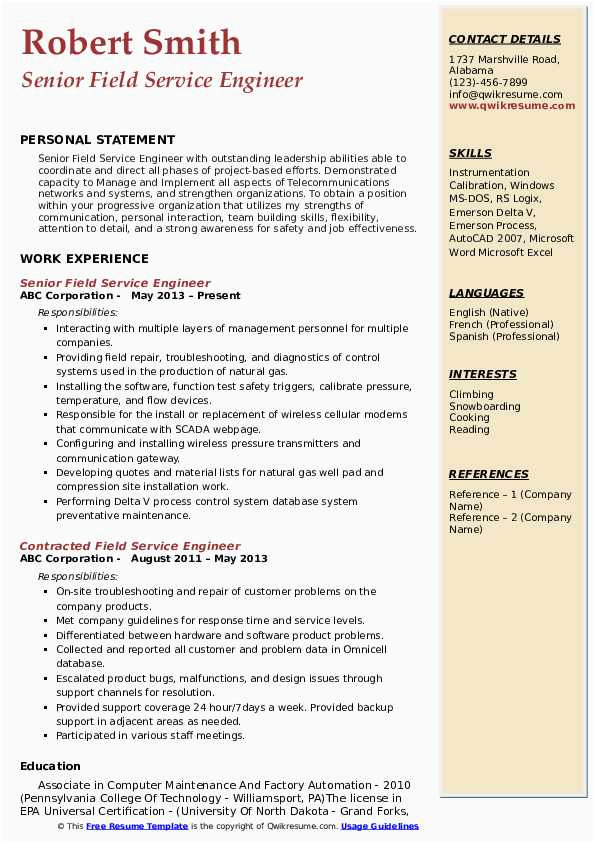 Biomedical Field Service Engineer Sample Resume Biomedical Field Service Engineer Resume Finder Jobs