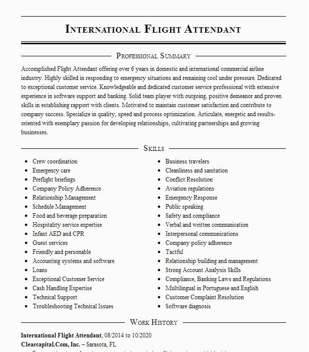 Continental Express Flight attendant Resume Sample International Flight attendant Resume Example Pany Name ashfield Nsw