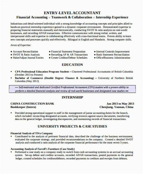 Entry Level Accounting Jobs Resume Sample Accounting Entry Level Resume Unique 31 Free Accountant Resumes In 2020