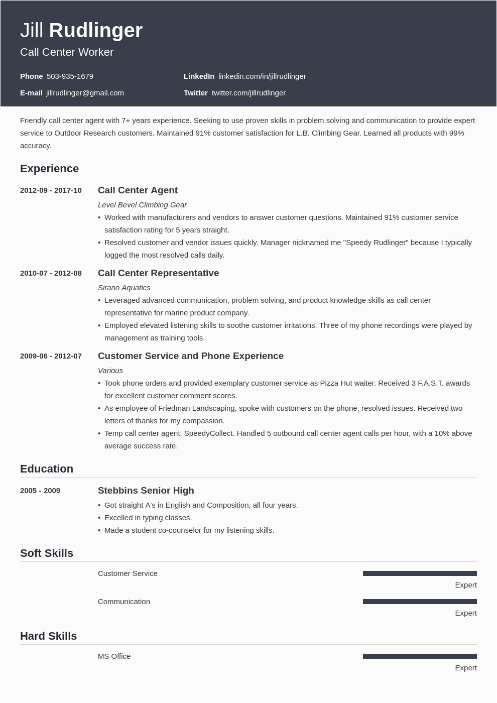 Entry Level Call Center Resume Sample Simple Resume Sample for Call Center Agent without Experience Call