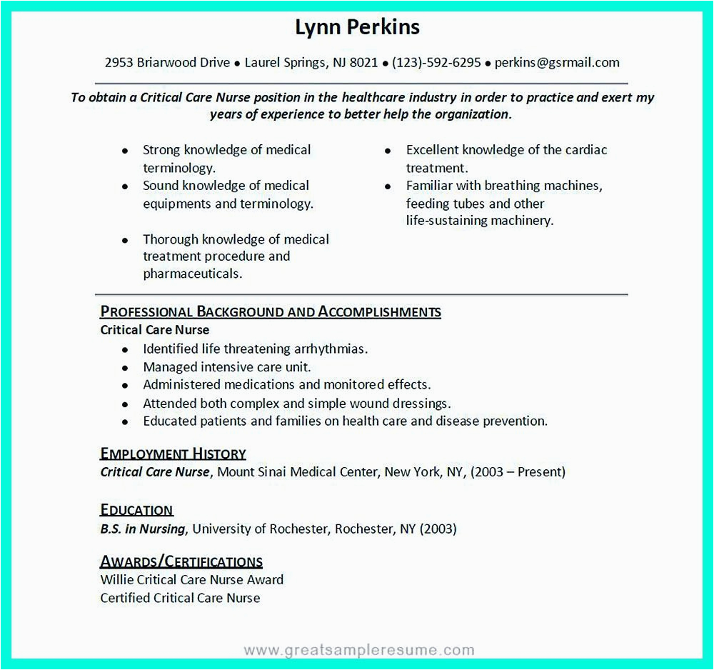 Icu Nurse Resume Sample for Nurse Practitioner School High Quality Critical Care Nurse Resume Samples