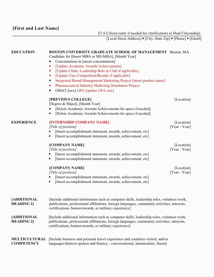 Mba Application Resume Sample Having 2 Year Experience 2nd Year Mba Resume Template