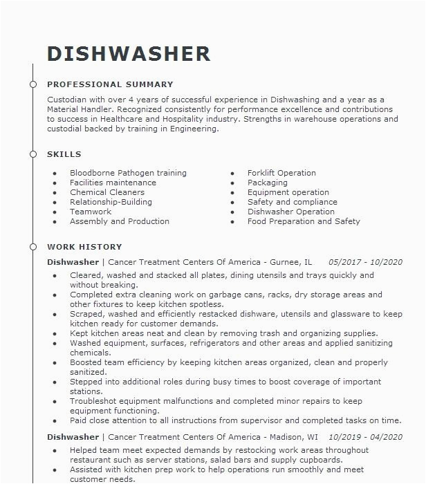 Pre Cook Dish Washer Sample Resume Professional Dishwasher Resume Examples Culinary