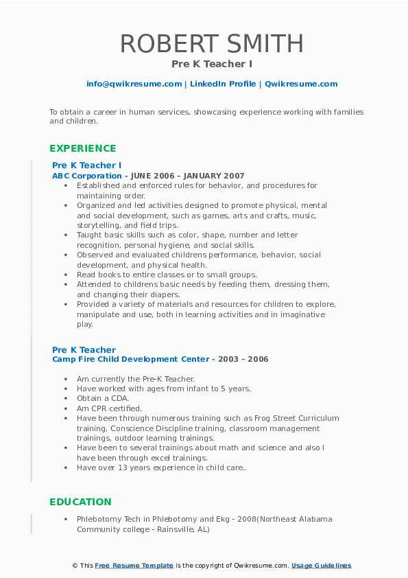 Pre Kindergarten Teacher Resume Samples Jobherojobhero Pre K Teacher Resume Samples