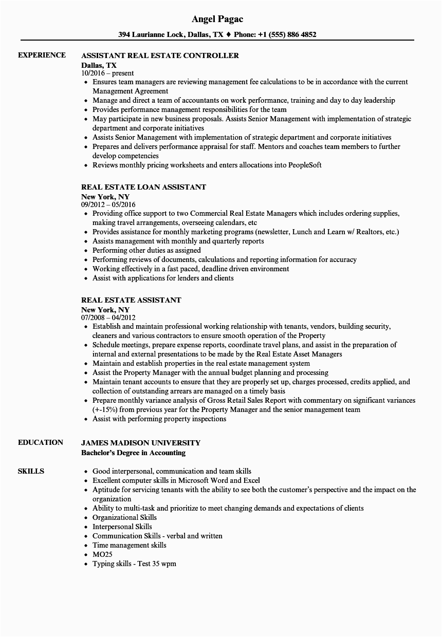 Real Estate Administrative assistant Resume Samples Real Estate assistant Resume Samples