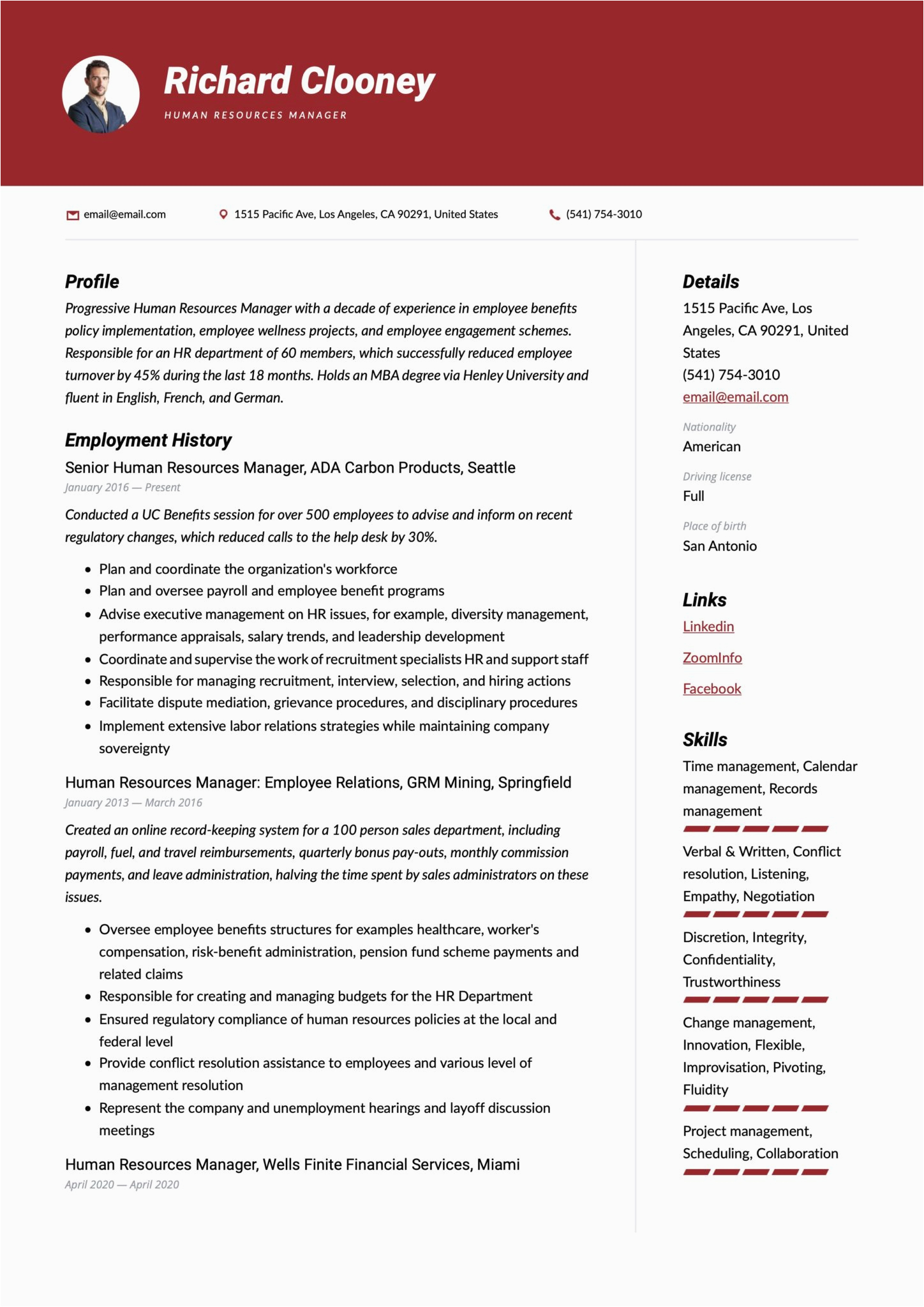 Resume Sample for Human Resource Position 17 Human Resources Manager Resumes & Guide